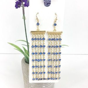 Express Blue Rhinestone Chandelier Earrings